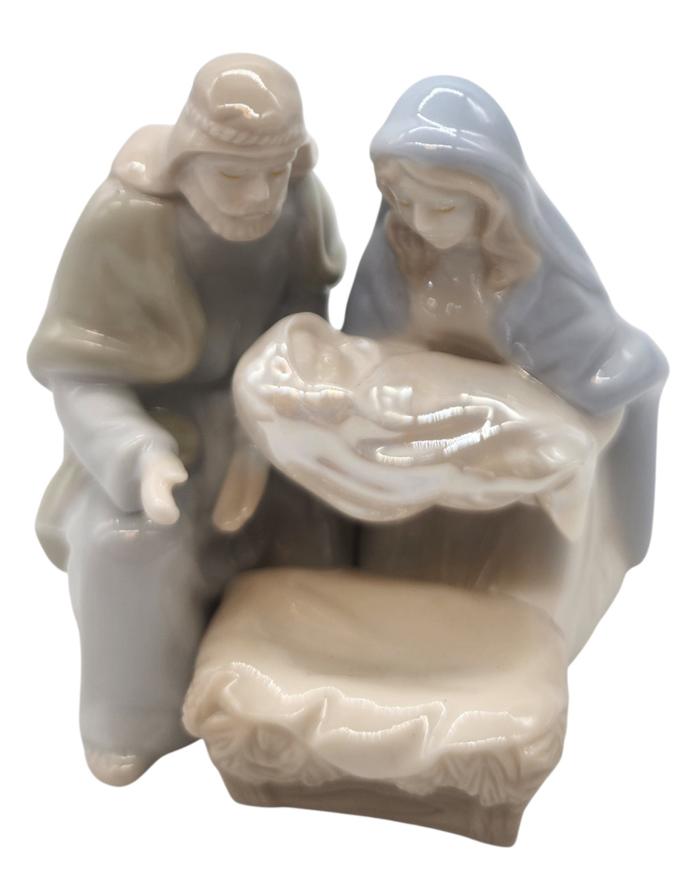 Set of 3 Grasslands Road Nativity Holy Family Figurine Set High Gloss Porcelain